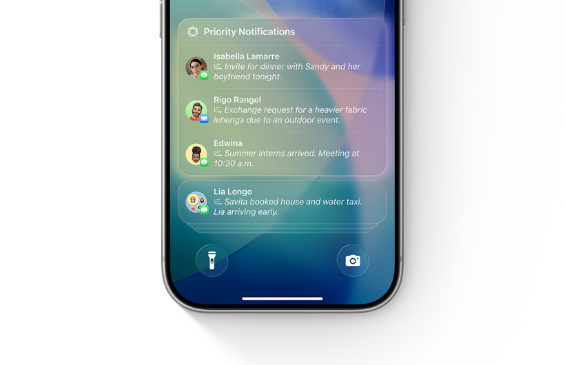 iPhone med fokusläget Minska avbrotten aktiverat som visar en notis som markerats som ”Kanske viktigt”