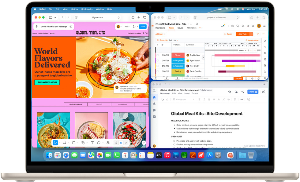 MacBook Air med flera appar öppna