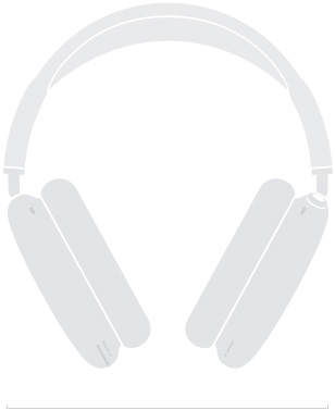 Illustration de la silhouette des AirPods Max 2, face avant, largeur de 168,6 mm