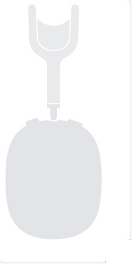 Illustration de la silhouette des AirPods Max 2, vue latérale, profondeur de 83,4 mm, hauteur de 187,3 mm