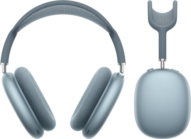 Casque AirPods Max 2, vue avant et vue de profil, couleur bleue