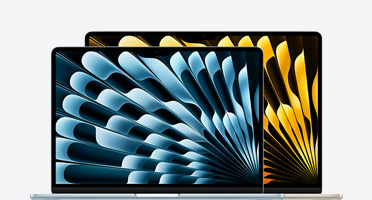 MacBook Air 13” och 15”, bilden visar skillnaden i storlek