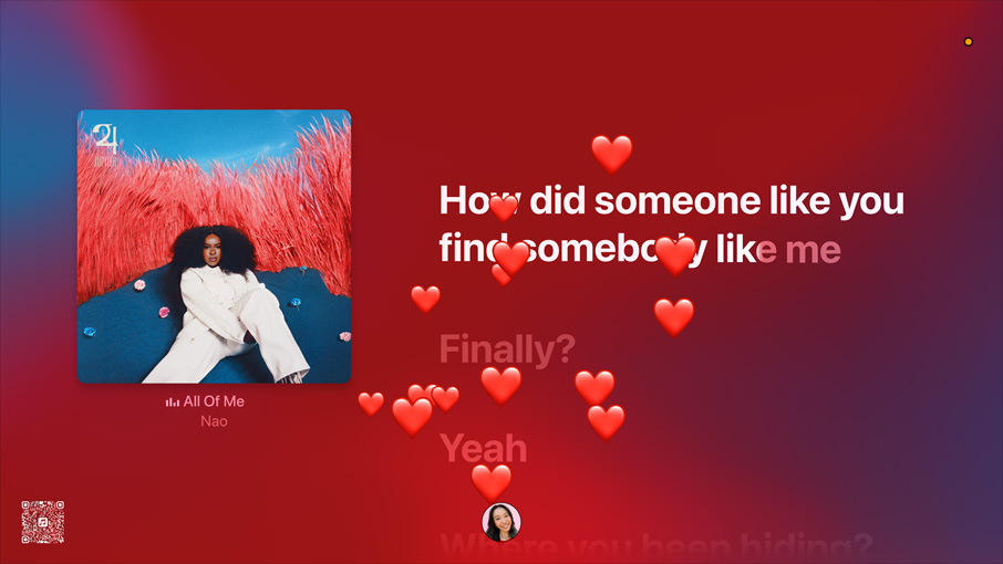 Vídeo de Apple Music con la letra de la canción «All of me» de Nao