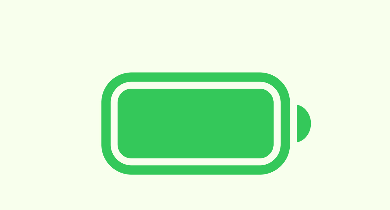 Icône de batterie, entièrement chargée