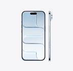 iPhone Air, framsida, himmelsblå, Dynamic Island överst i mitten, sidan, mycket tunn profil, sidoknapp, kamerareglage