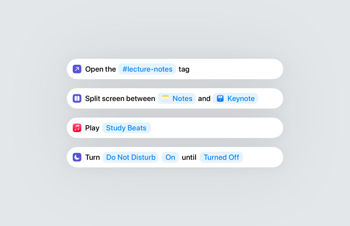 Smarta åtgärder används i appen Genvägar i Apple Intelligence