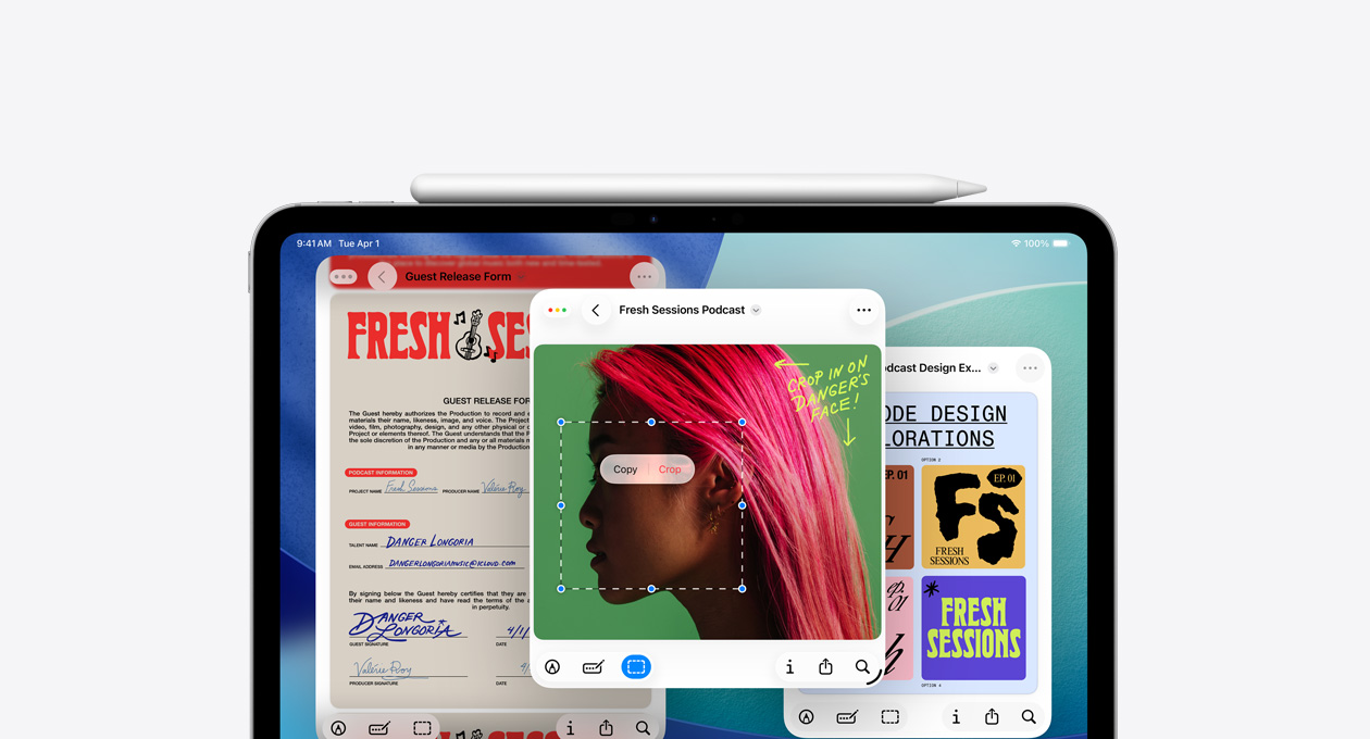 iPad som visar den nya appen Förhandsvisning