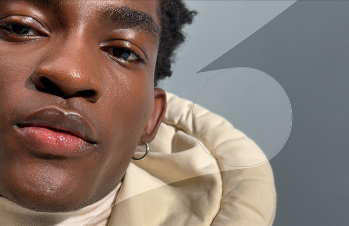 Photo en gros plan du visage d’un homme, outils de retouche