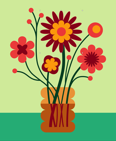 Illustration colorée de fleurs, outils de dessin Pixelmator Pro